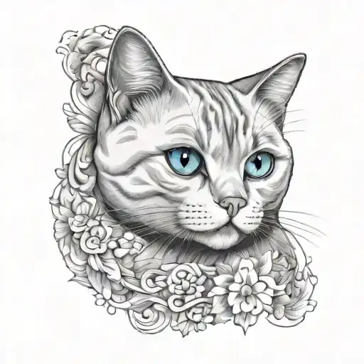 British Shorthair White With Grey Face And Blue Eyes