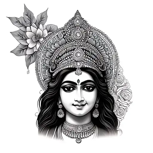 Hindu Goddesses Laxmi Sanvika