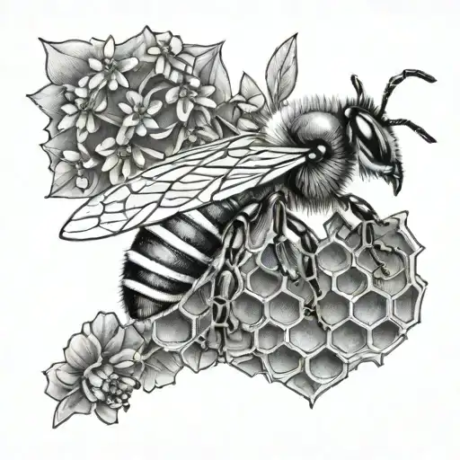 Honey Bee And Hive