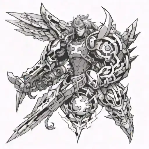 Combine Elements From Favorite Anime And Gaming Characters Into A Sleeve Tattoo Design