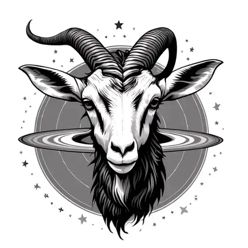 Capricorn Goat Head Saturn Back Ground Astrology Stars Back Ground