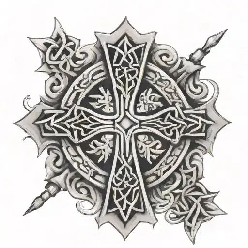 Roman Numerals Around Celtic Cross