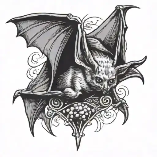 Traditional Fruit Bat Hanging Upside