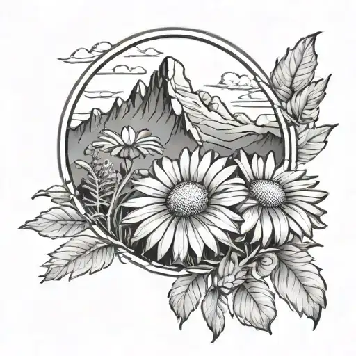 Atlas Daisy In Mountains