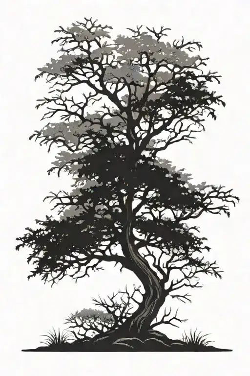 Totara Tree Silhouette