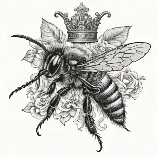 Bee With A Crown Realistic