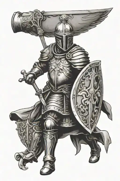 Roman Knight With Focus On God