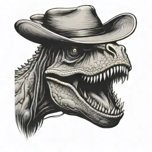 T-rex Wearing A Cowboy Hat