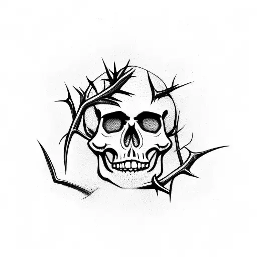 Skeleton With Thorns Coming From It