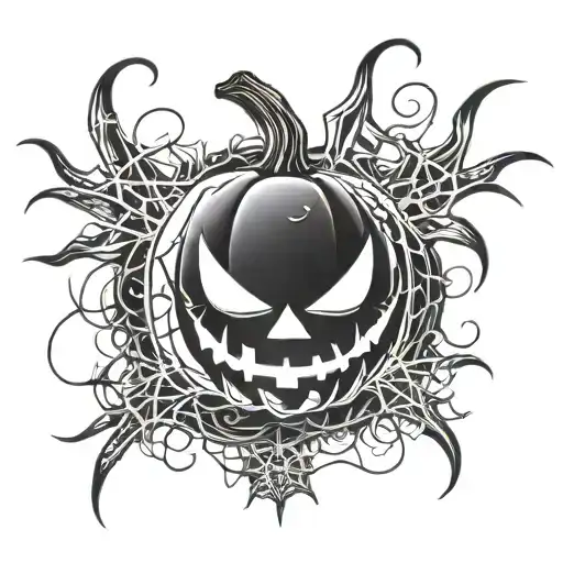 Jack O Lantern With Spider Webs And Sparkles