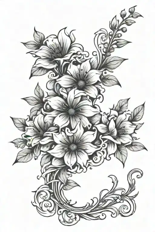 Spine Tattoo Floral