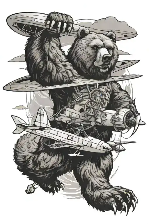 Kodiak Bear Greek Athena Japanese Zero Airplane