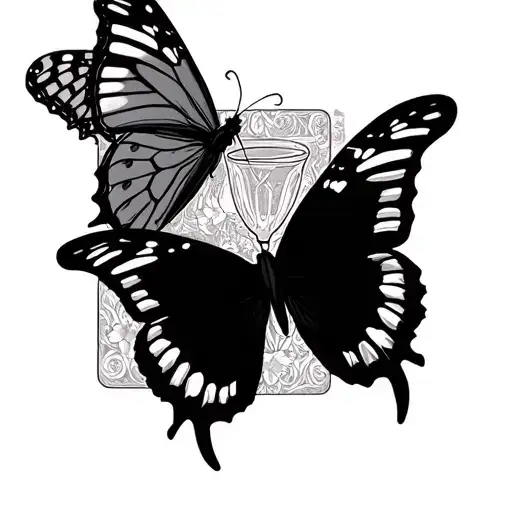 Three Of Cups Tarot Card Butterflies