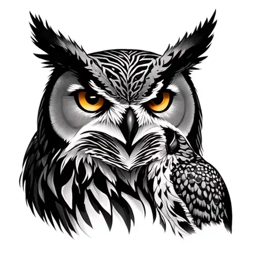 Realistic Black Panther And A Owl