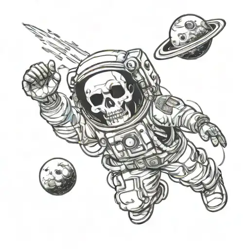 Skull Rose Space Astronaut