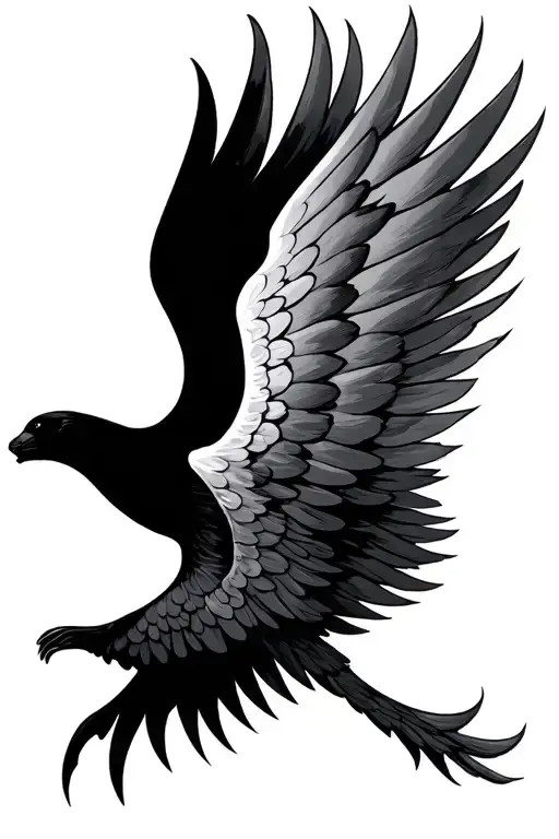 Sun Rays Blending Into Wings Spread Wide