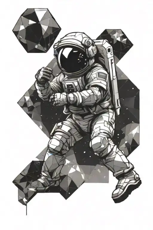 Geometric Astronaut Floating