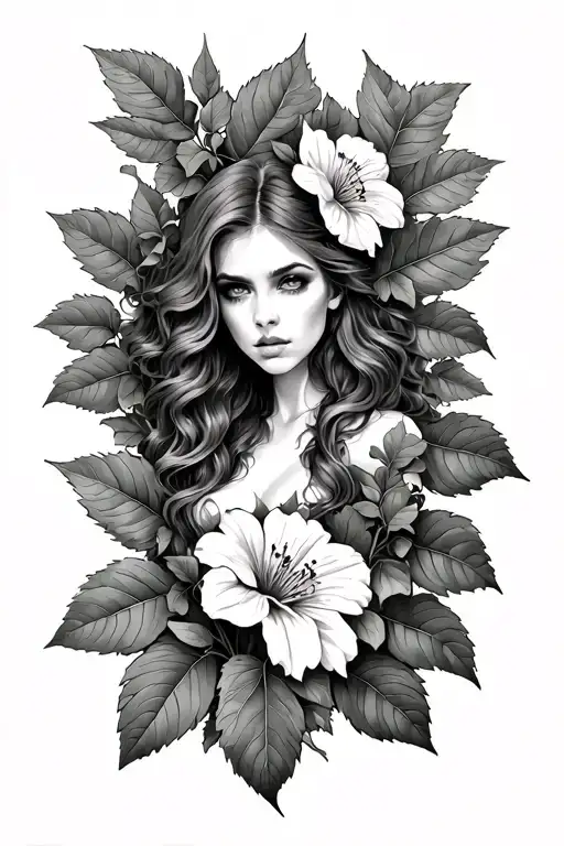 Poison Ivy With Leaf And Carnivor Flower For Full Arm