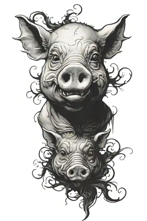 Creepy Pig Face That's Cute Gothic