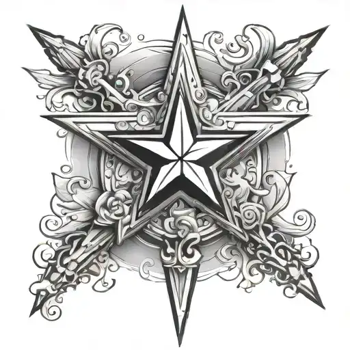 Glinda's Star Wand Wand Traditional Style Tattoo Design