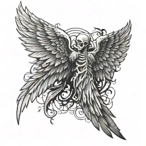 Skeleton Wing And Angel Wing Combined Together