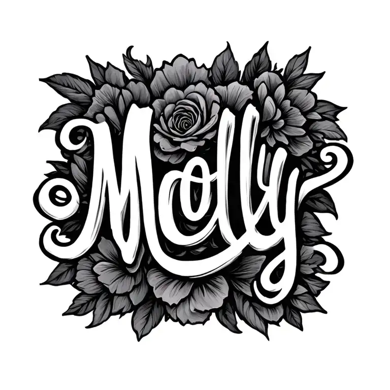 The Name Molly Written With Black Background Black