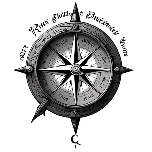 Compass And Inscription