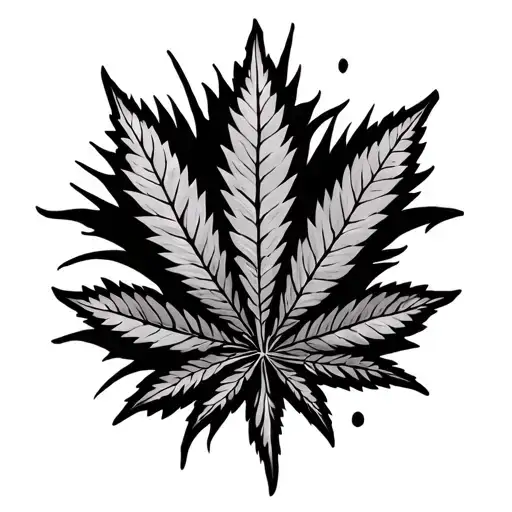 Weed Leaf With Geo Symteric Shapes