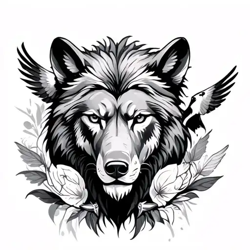 Humming Bird Flying Bear Head Lion Head Wolf Head
