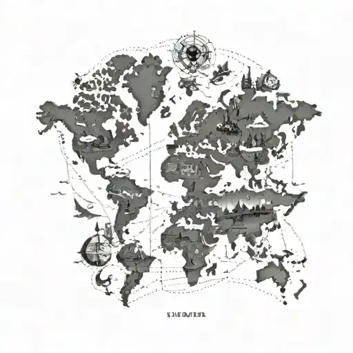 A World Map With Different Countries Marked With Animal Symbols