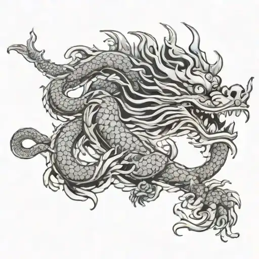 Chinese Dragon And Buddha Floating
