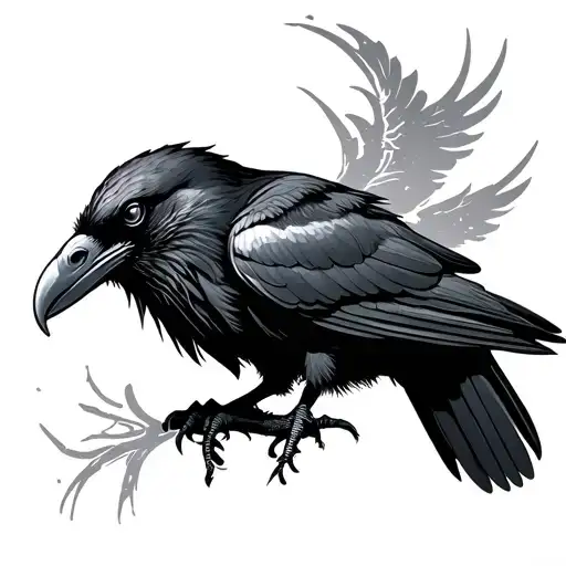 Black Raven In The Supernatural Style