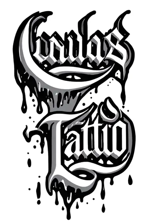 Fine Thin Line Lettering Tattoo With The Bottom Of The Words Bleeding