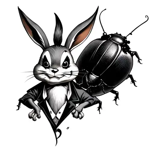 Joker And Bugs Bunny Black And White