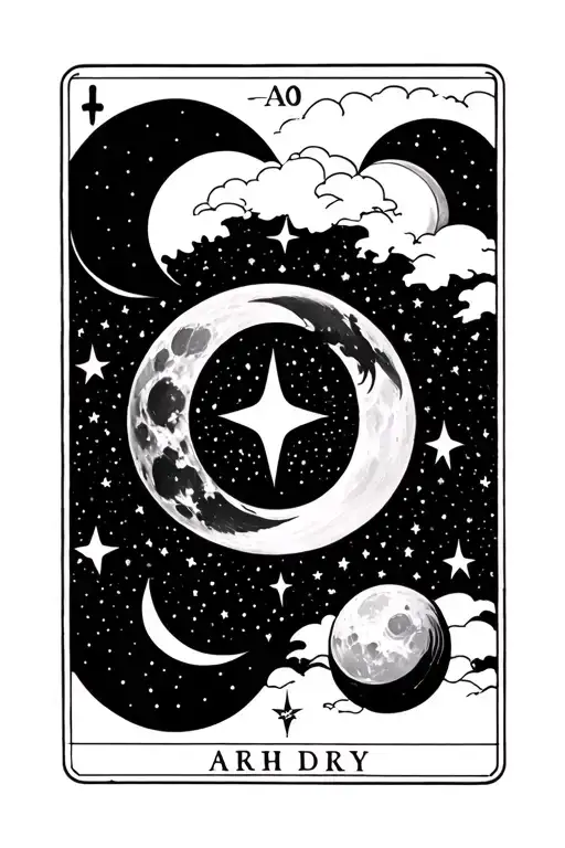 Star Tarot Card Featuring Moon Phases