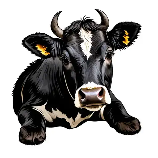 Baby Cow Sitting Down