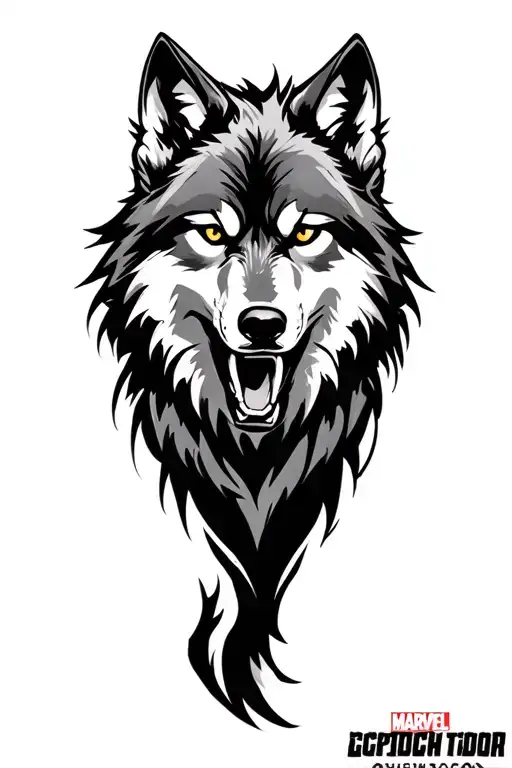 Wolf With Marvel Comics Style