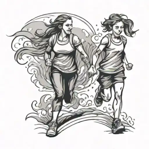 Running With Your Daughter Holding Hands