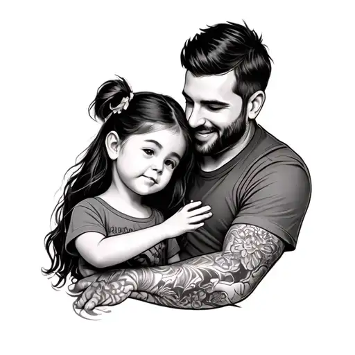 Dad And Daughter Playing