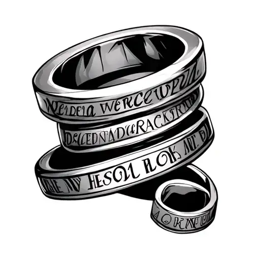 Wedding Band W Letters