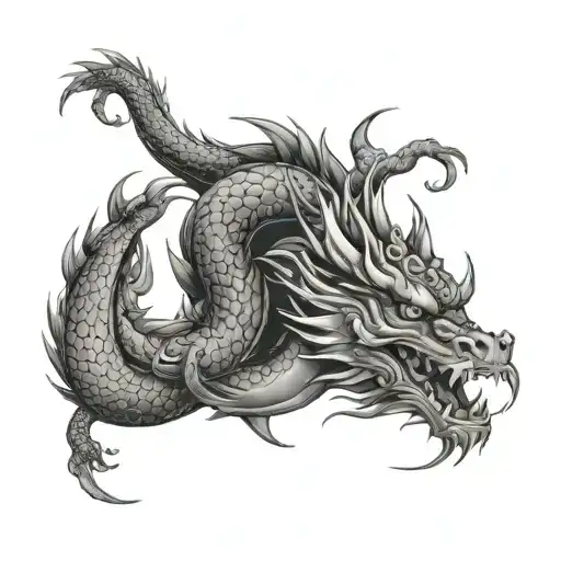 Megumi In Japanese Letters With A Dragon