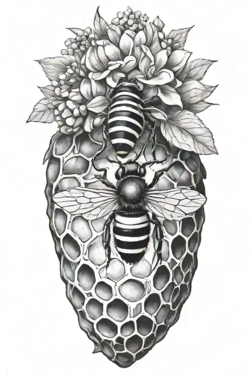 Realistic Heart With Bee Hive Honey Colm