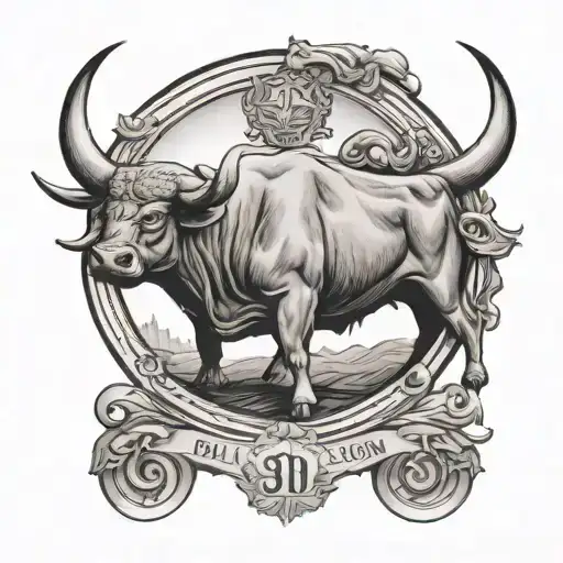 Bull Inside Of Circle With Stimpson Name Under The Bull