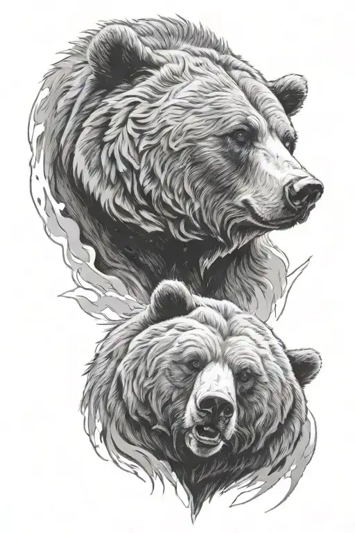 2 Grizzly Bear Busts