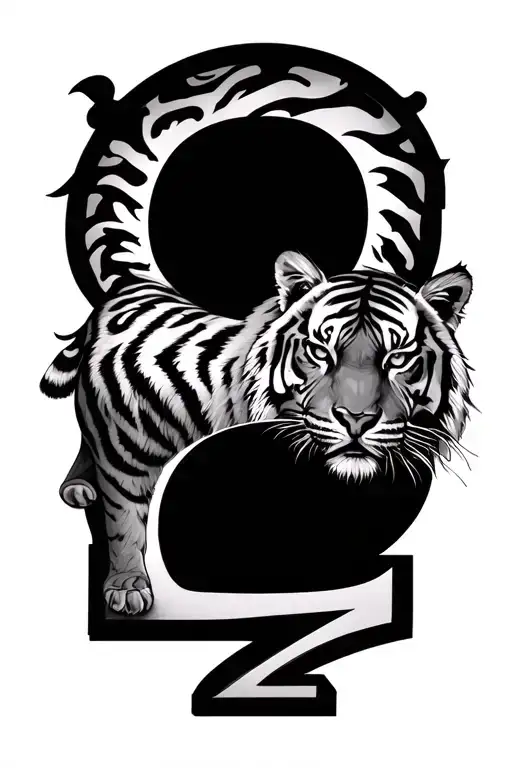 Number 2 With Tiger Inside The Number