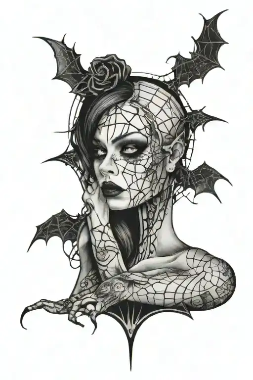 Gothic Surrounded By Spider Webs Surrounding