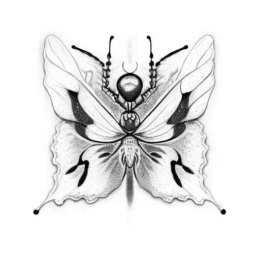 Half Melting Butterfly And Half Spider