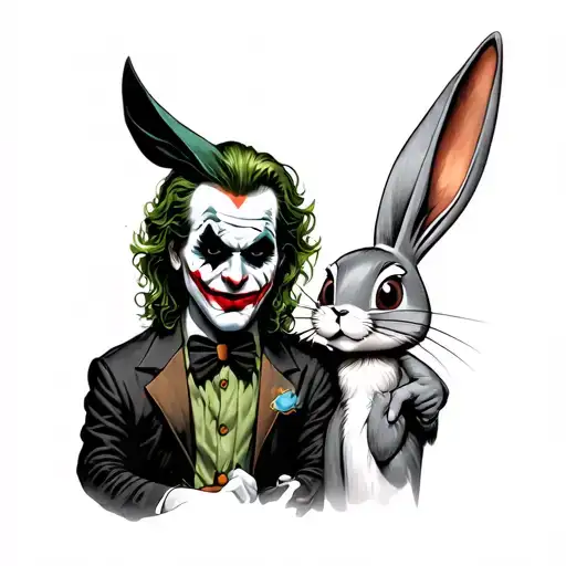Joker And Bugs Bunny Holding
