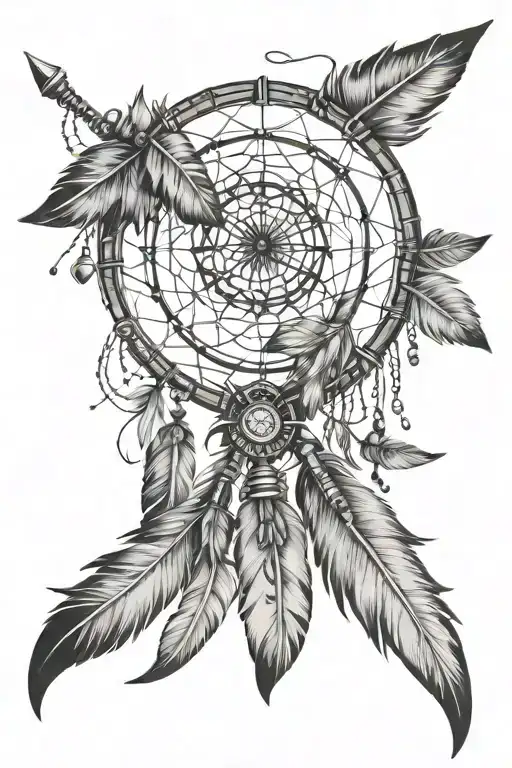 Native Anerucan Feather Arrow Dream Catcher