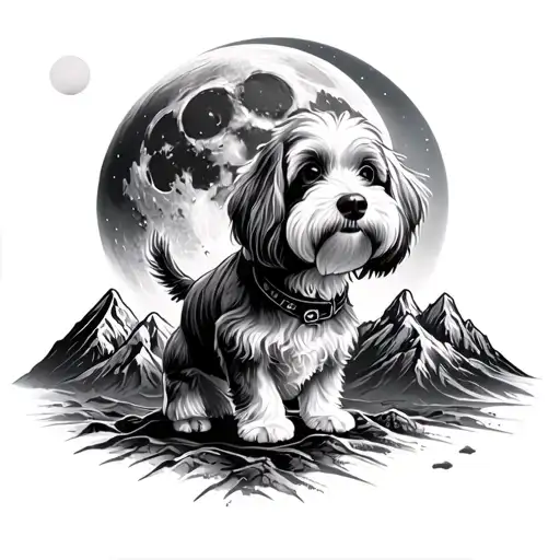 Cockapoo Frisbee Moon Mountain